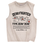 Japan Zero Fighter Vintage Distressed Washed Tank Top