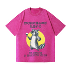 Raccoon Vintage Wash Japanese Design T-Shirt