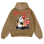 Panda Vintage Washed Cotton Back Art Hoodie