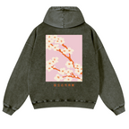 Sakura Vintage Washed Cotton Back Art Hoodie
