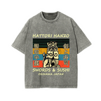 Hattori Hanzo Komainu Okinawa Japan Vintage Wash Japanese Design T-Shirt
