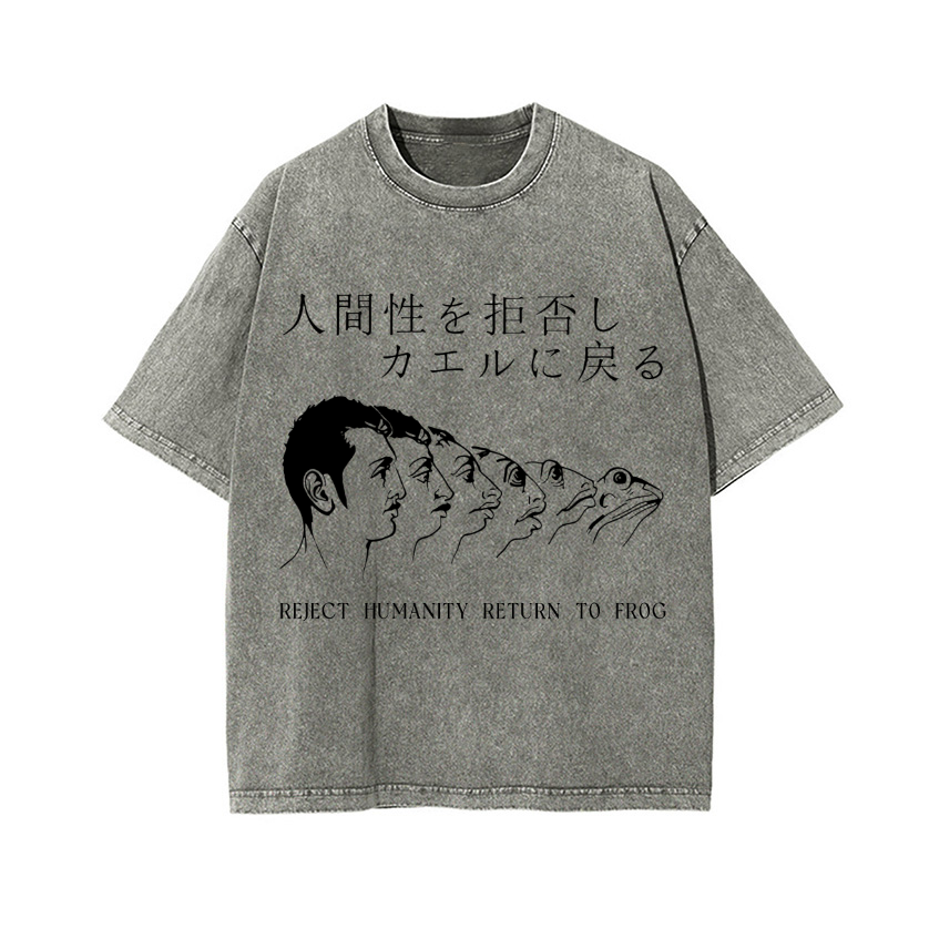 Reject Humanity Return To Frog Vintage Wash Japanese Design T-Shirt