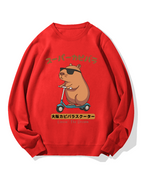 Osaka Capybara Scooter Cotton Sweatshirt