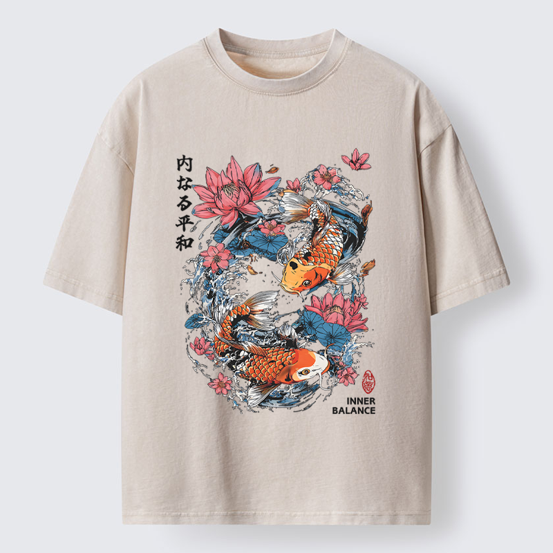 Unisex Koi Serenity Washed T-Shirt