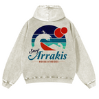 Surf Arrakis Vintage Washed Cotton Back Art Hoodie