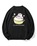 Piggy Onsen Cotton Sweatshirt