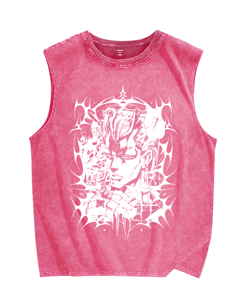 Japanese Anime JOJO Vintage Distressed Washed Tank Top