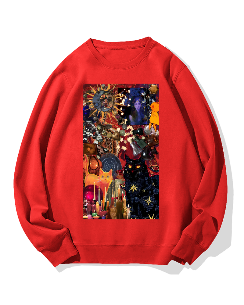 Mysterious Cat Cotton Sweatshirt
