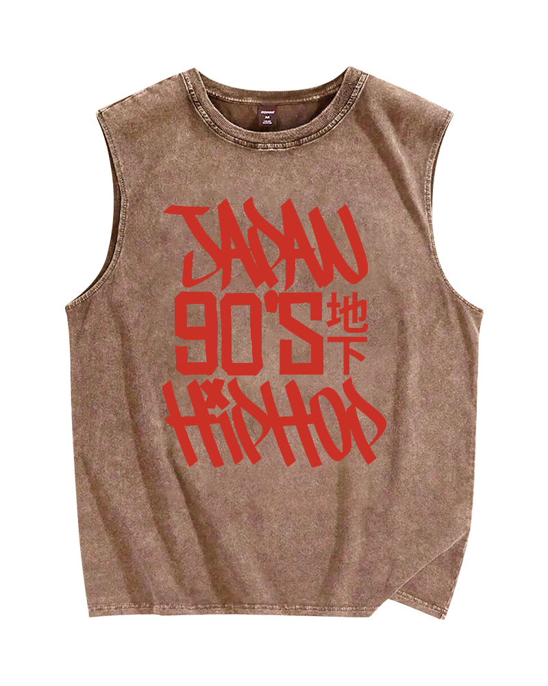 Japan 90s Hiphop Vintage Distressed Washed Tank Top