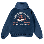 Matsuyama Fish Vintage Washed Cotton Back Art Hoodie