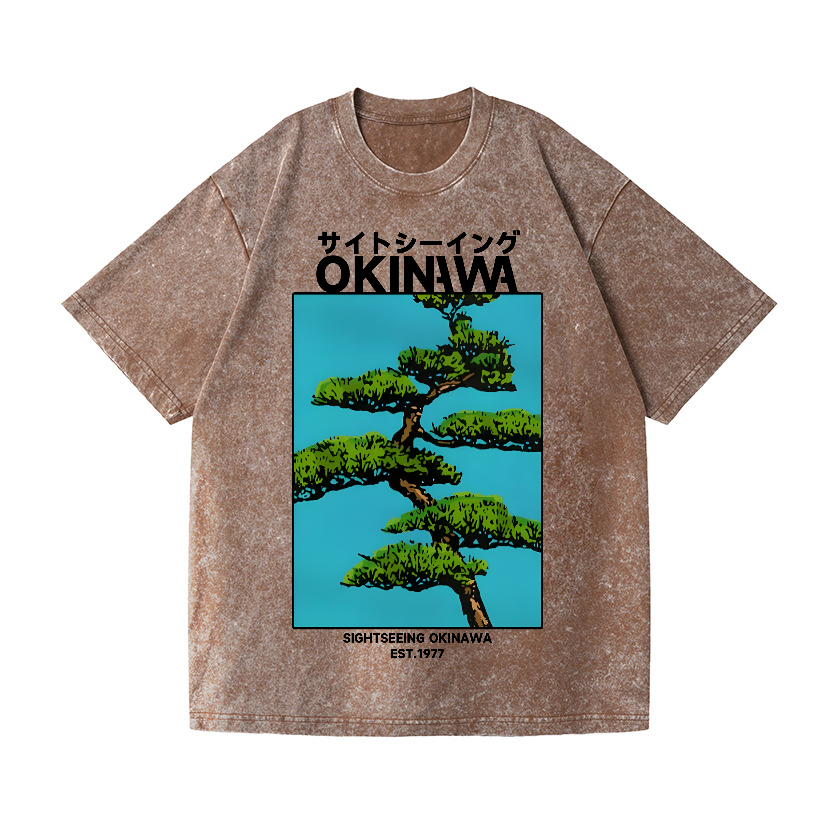 Okinawa Vintage Wash Japanese Design T-Shirt