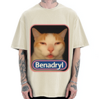 Benadryl Meme Cat Vintage Washed T-shirt