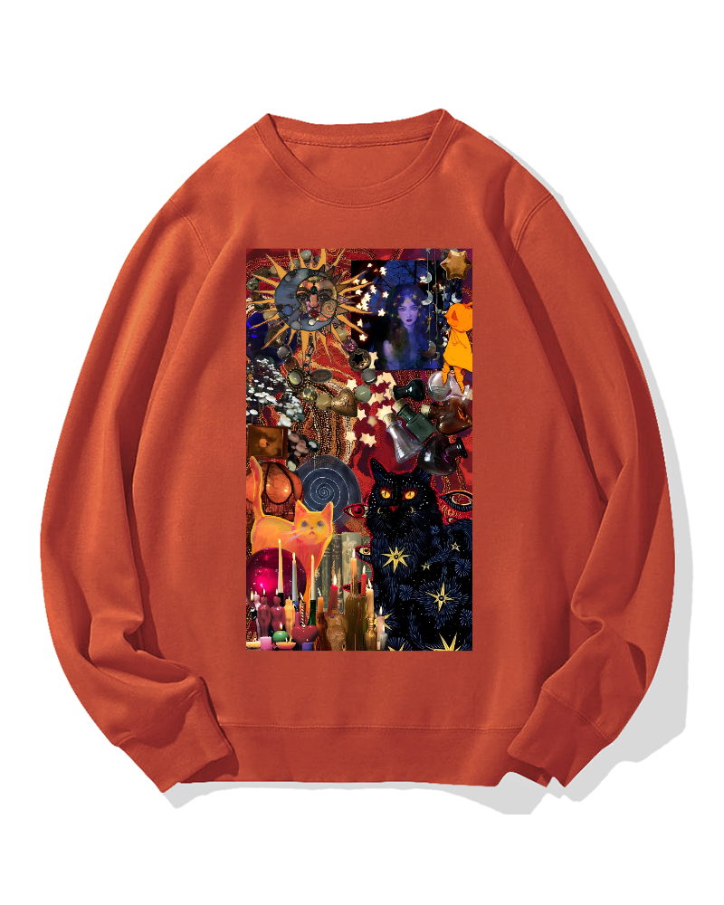 Mysterious Cat Cotton Sweatshirt