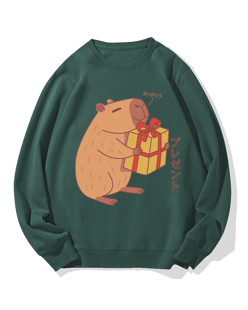 A present for Capybara Cotton Sweatshirt