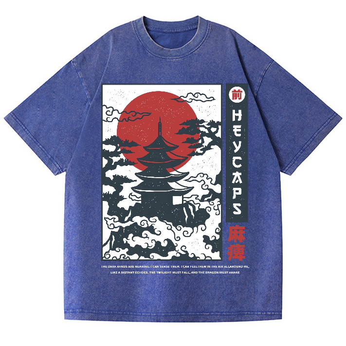 Unisex Vintage Wash Japanese Design T-Shirt