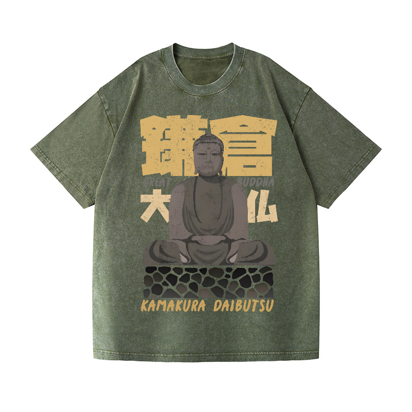 Kamakura Daibutsu Great Buddha Vintage Wash Japanese Design T-Shirt