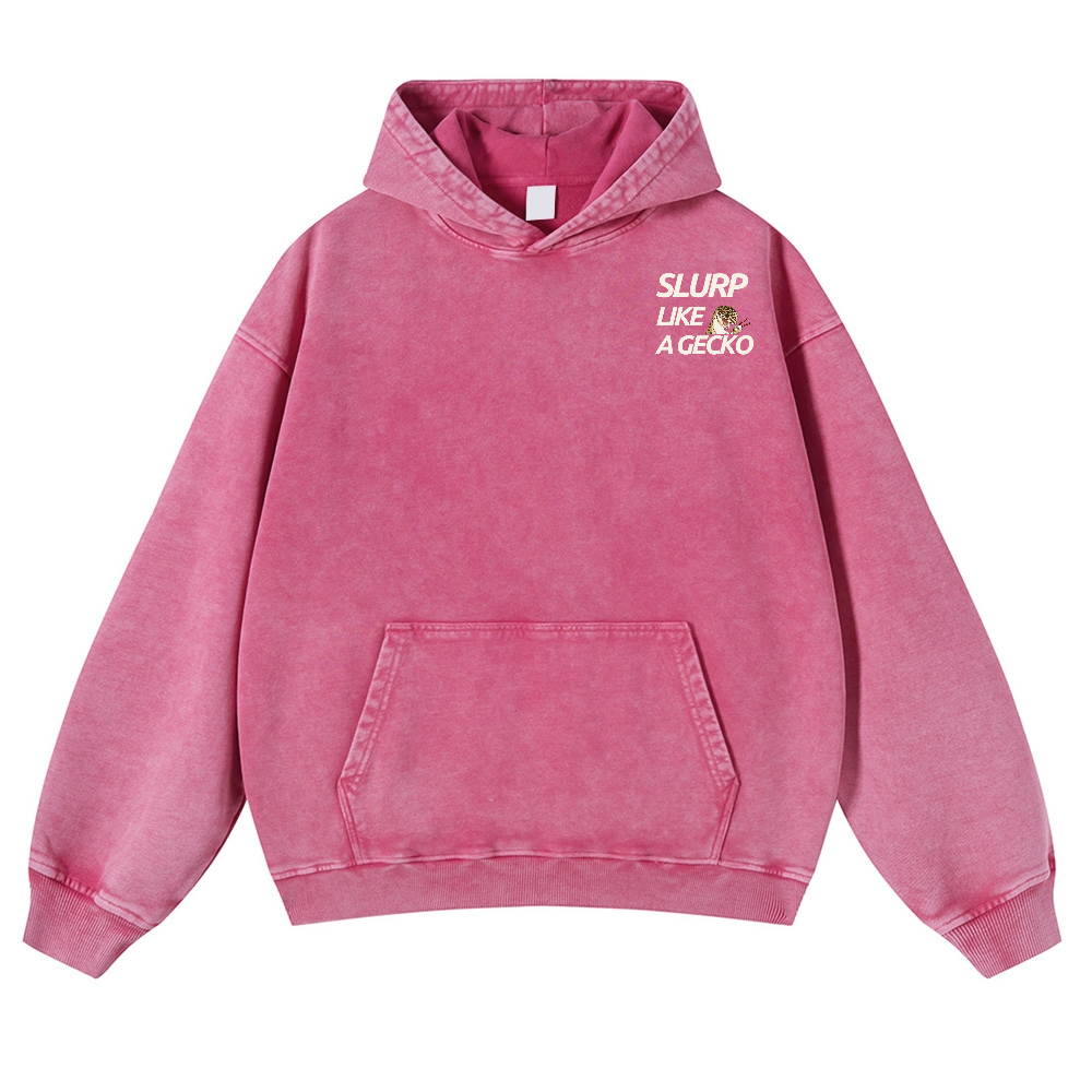 Gecko Vintage Washed Cotton Back Art Hoodie