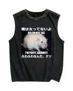 Puffy Rat Vintage Distressed Washed Tank Top