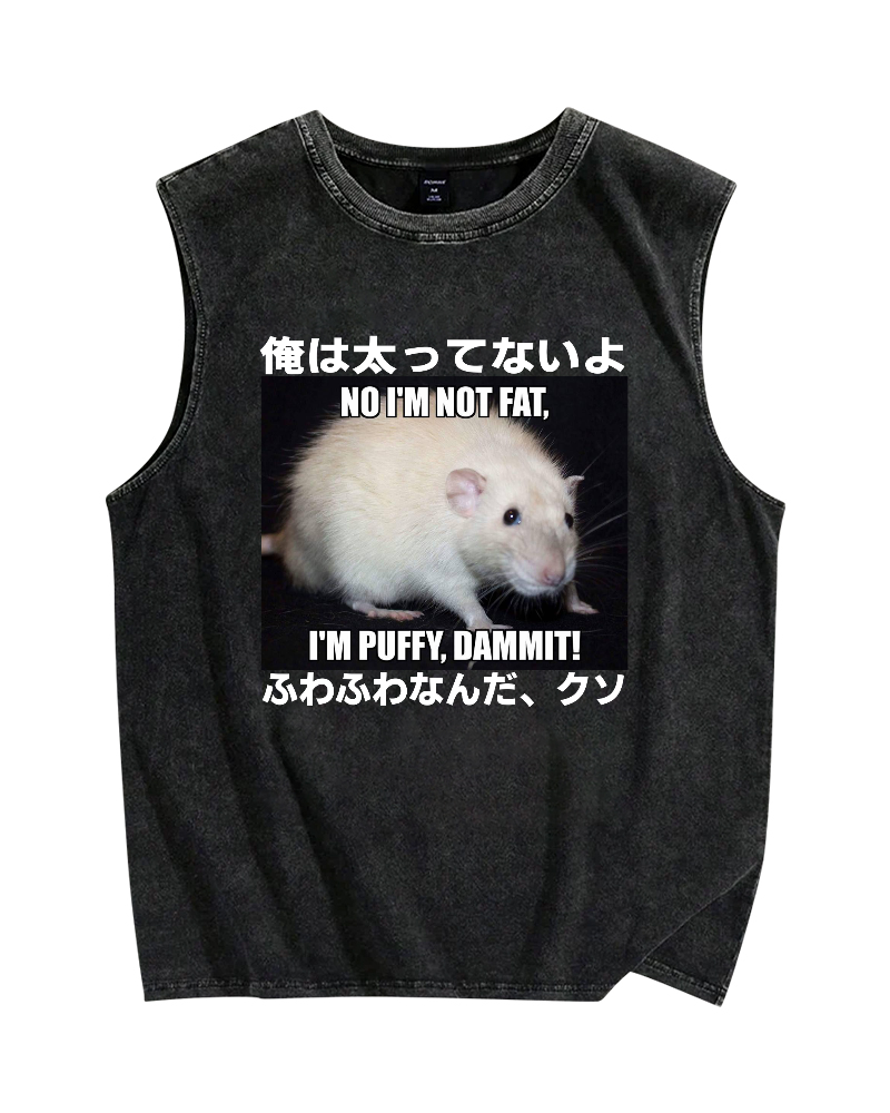 Puffy Rat Vintage Distressed Washed Tank Top