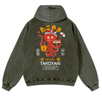 Takoyaki Octopus Vintage Washed Cotton Back Art Hoodie