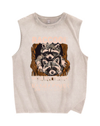 We're not trashy,just misunderstood Raccoon Vintage Distressed Washed Tank Top