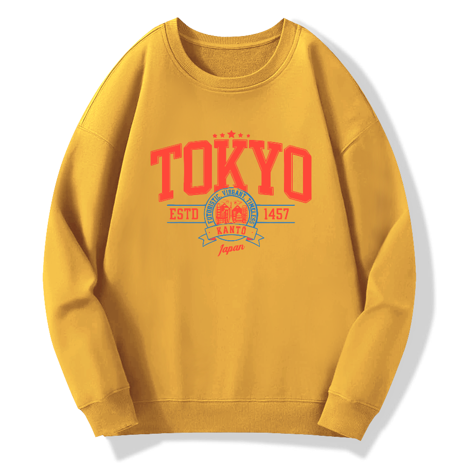 Tokyo Retro Art Cotton Pullover Sweatshirt