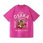 Osaka Dotonbori Drunken Octopus Vintage Wash Japanese Design T-Shirt