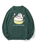 Piggy Onsen Cotton Sweatshirt