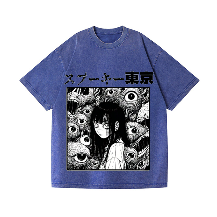 Horror manga Vintage Wash Japanese Design T-Shirt