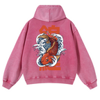Fish Vintage Washed Cotton Back Art Hoodie