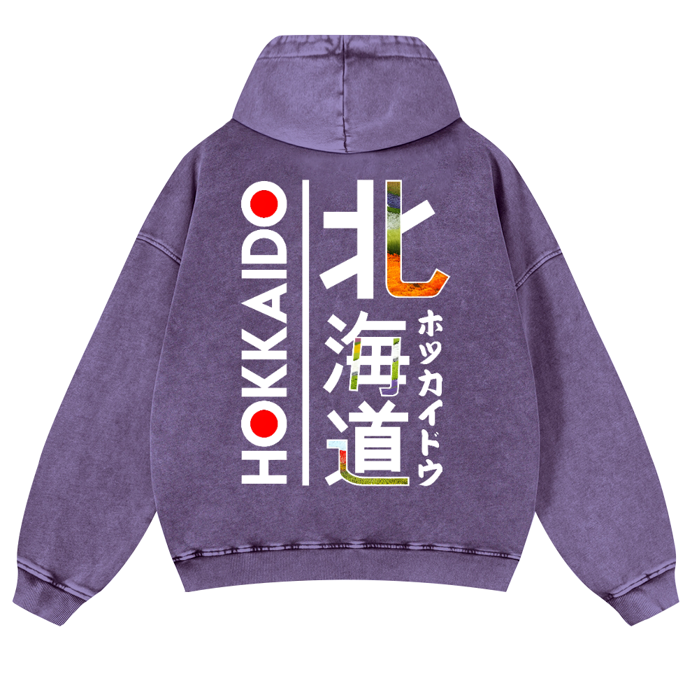 Hokkaido Vintage Washed Cotton Back Art Hoodie