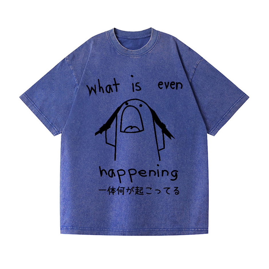 What Is Happening Vintage Wash Japanese Design T-Shirt
