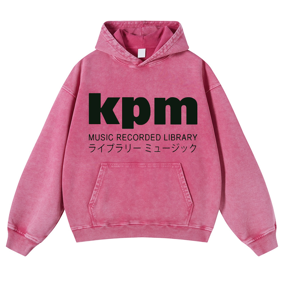 KPM Music Recorded Library Vintage Washed Thick Cotton Hoodie