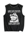 Frog Only Take Cash Vintage Distressed Washed Tank Top