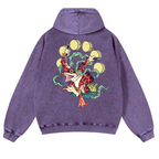 Frog Vintage Washed Cotton Back Art Hoodie