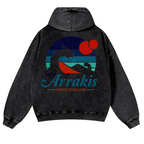 Surf Arrakis Vintage Washed Cotton Back Art Hoodie