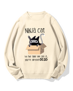 Ninja Cat Cotton Sweatshirt