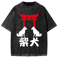 Shiba Dog Shrine Vintage Washed T-shirt