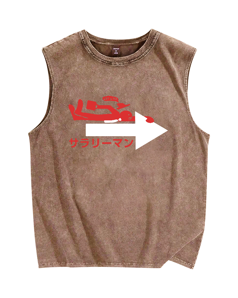 Salaryman Vintage Distressed Washed Tank Top