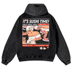 Sushi Vintage Washed Cotton Back Art Hoodie
