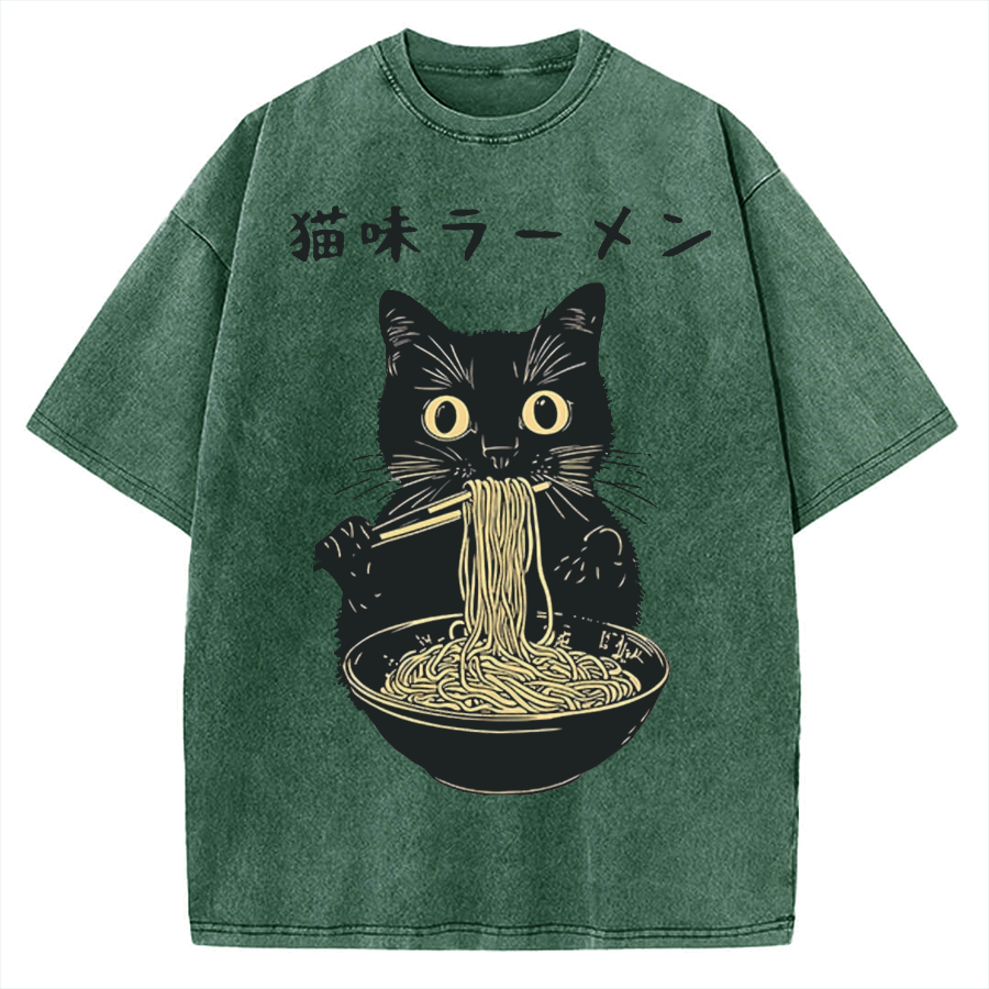 Kitten Ramen Vintage Washed T-shirt