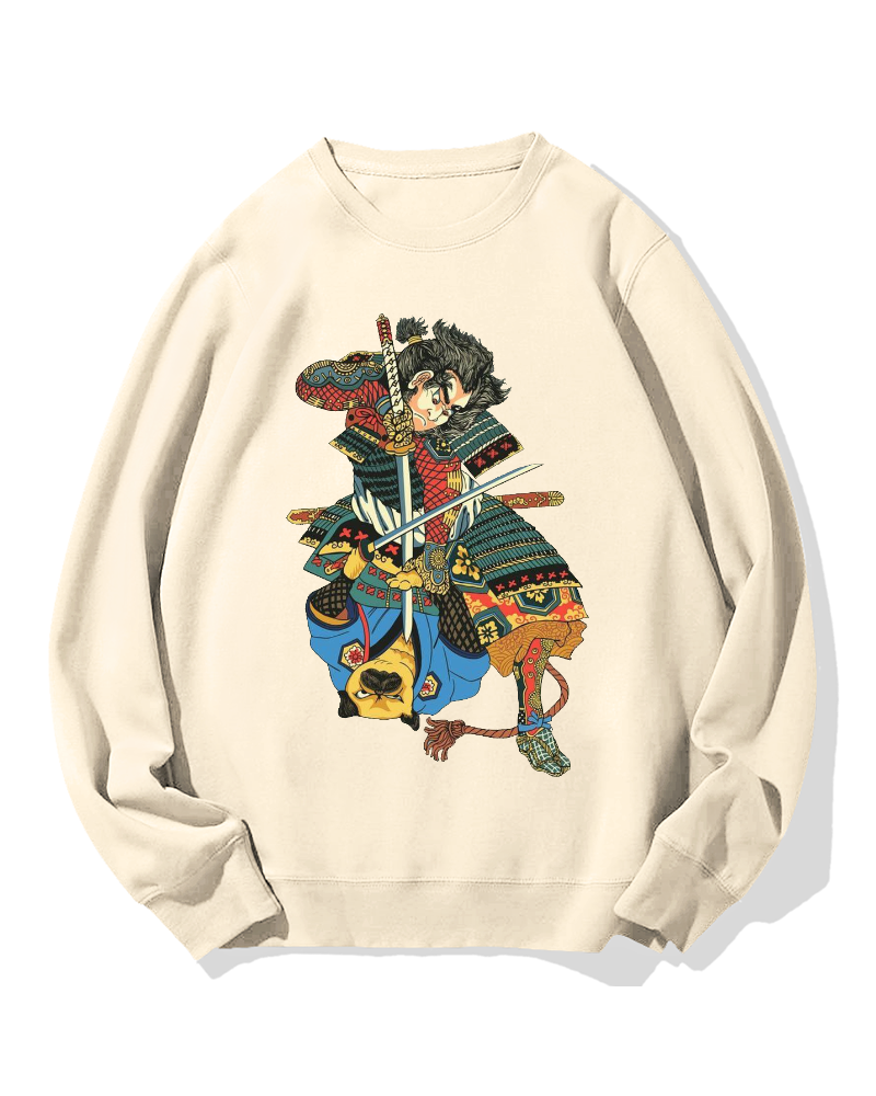 Dog vs Samurai Cotton Sweatshirt