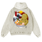 Ramen Yummy Vintage Washed Cotton Back Art Hoodie