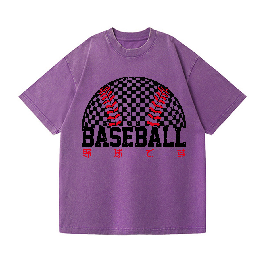 Baseball Vintage Wash Japanese Design T-Shirt