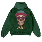 Skull Vintage Washed Cotton Back Art Hoodie