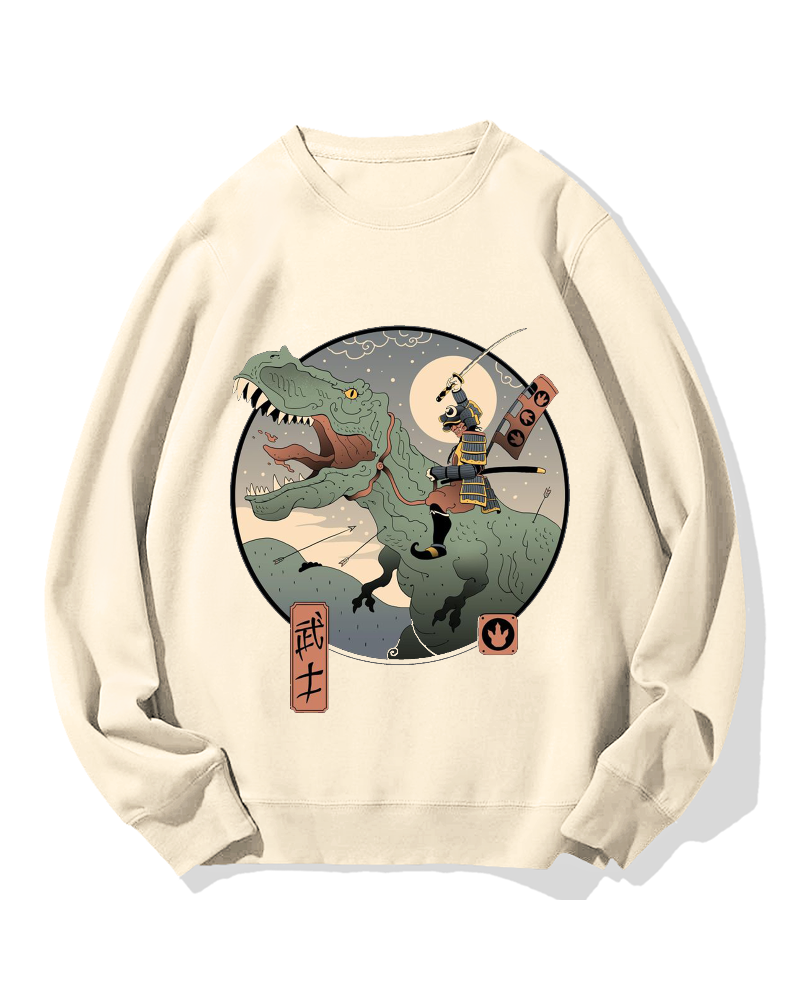 Japanese Dinosaur Warrior Cotton Sweatshirt