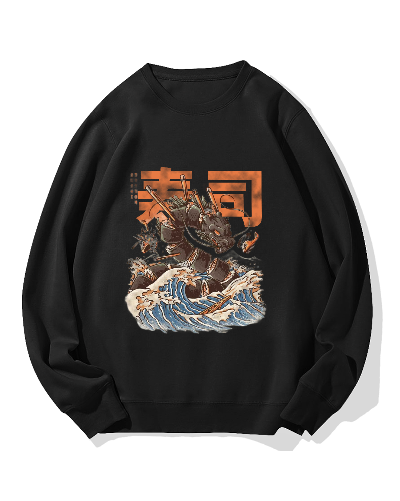 Sushi Dragon Monster Cotton Sweatshirt