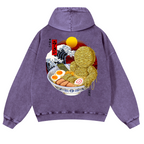 Ramen Yummy Vintage Washed Cotton Back Art Hoodie