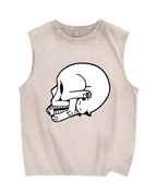 Cat Fish & Skull Vintage Distressed Washed Tank Top