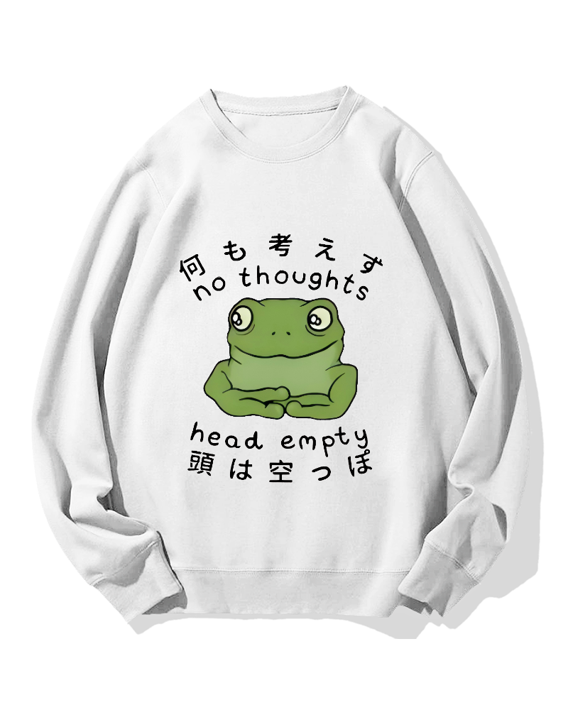 No Thoughts Head Empty Frog Cotton Sweatshirt